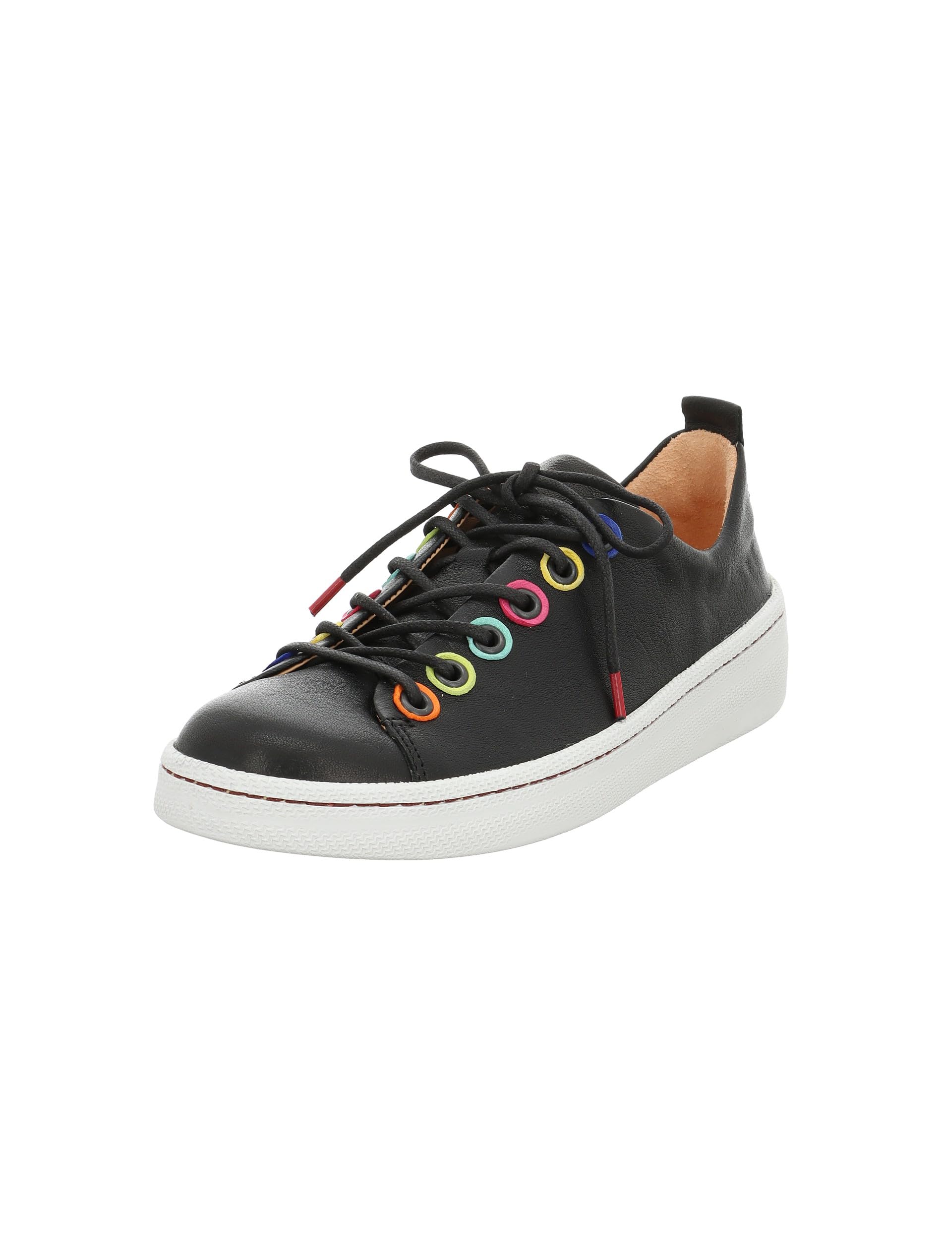 Think! Damen Kumi chromfrei gegerbte nachhaltige Halbschuhe, Schwarz/Kombi 0000
