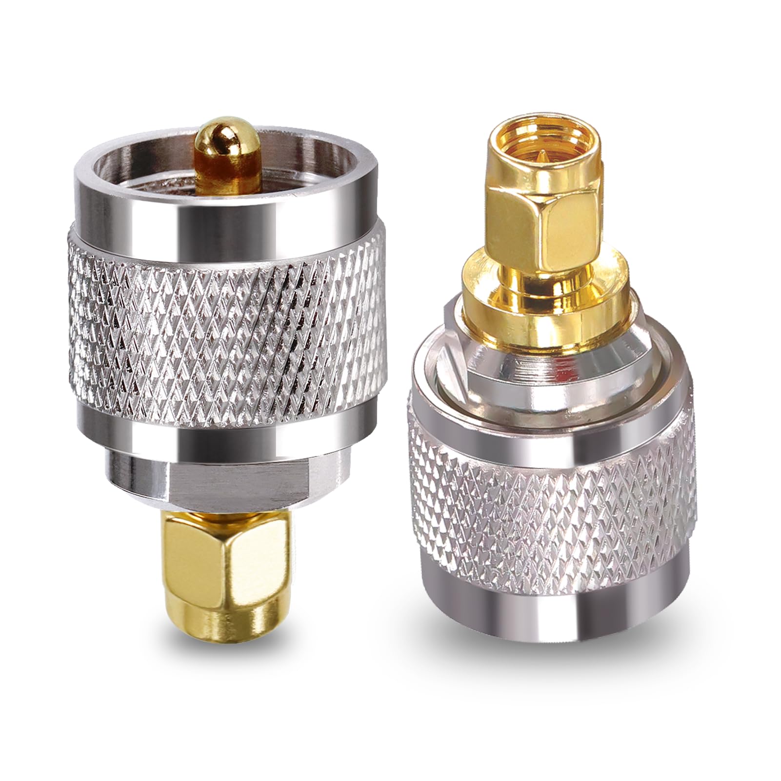 TUOLNK Adattatore da SMA a PL259 Connettore coassiale maschio da SMA maschio a UHF PL-259 per antenna radio CB SO239 Adattatore coassiale da spina maschio a spina maschio SMA 2 pezzi