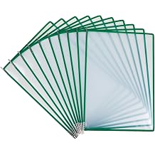 Djois, 924015 Easy Load Pivot Wallet, A4, PP, Green, Pack of 10, Easy Opening System, Document Protection, Recyclable, Display Display, Dispenser Box