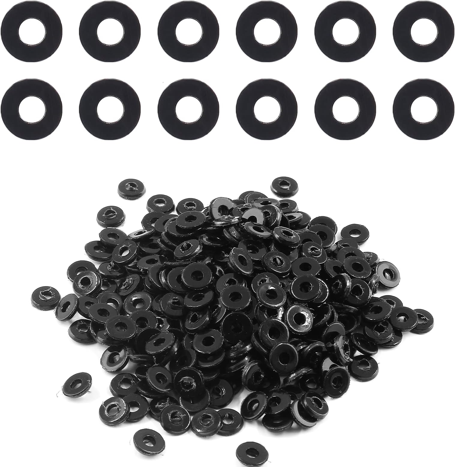 Bivethoi 300pcs M2 Nylon Flat Washers, 2mm ID 5mm OD 1mm Thickness Plastic Spacer, Sealing Insulating Washer for Water Hose Faucet Pipe