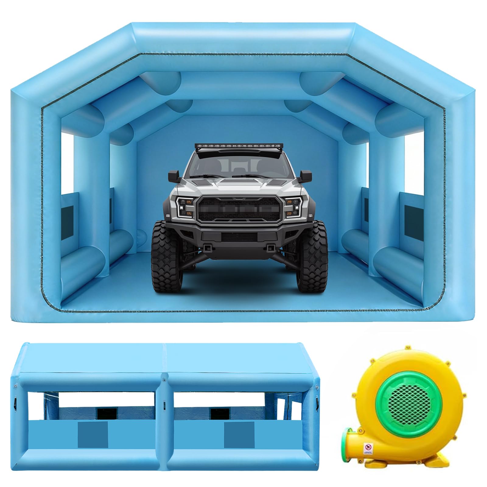 LVAOSTT Paint Booth 20x13x8.5FT Inflatable Paint Booth Portable Spray Booth Tent with Blower Air Filter System for DIY Spray Car Truck Motorcycle Garage Furniture Part Painting