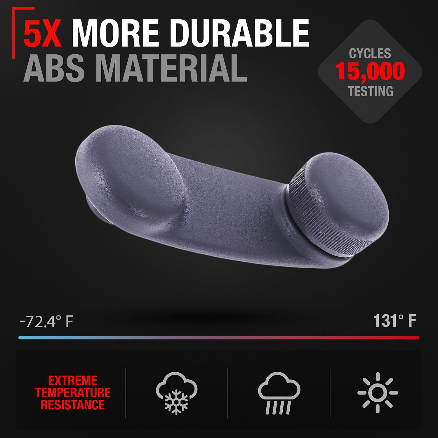 T1A Window Crank Handle, Gray Compatible with 96-09 Jeep Dodge Mitsubishi