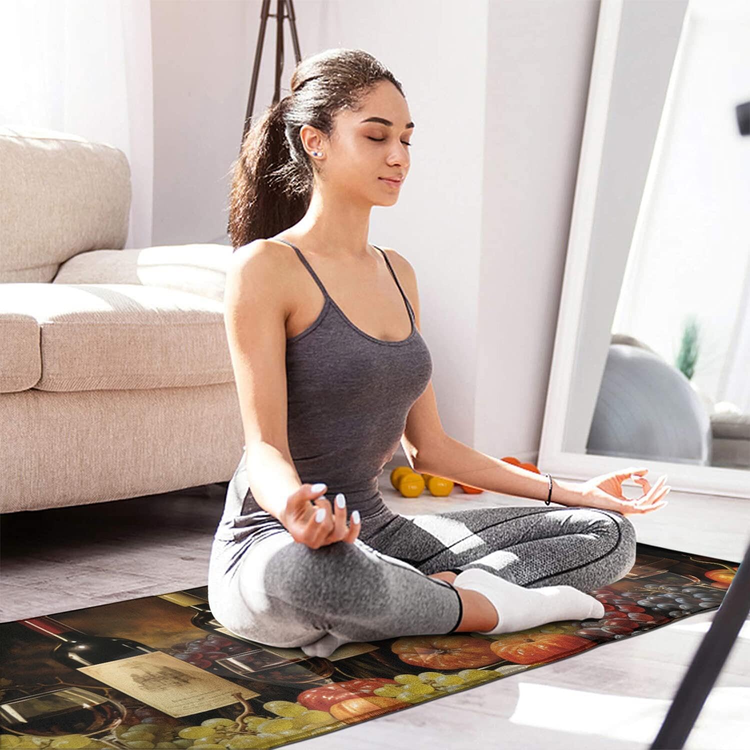 Red Wine Kitchen Rugs Sets of 2, 3D Grapes Farmhouse Washable Anti Fatigue Kitchen Runner Mats for Floor, Non Slip Comfort Standing Holiday Decor Mat for Sink, Laundry, Office 17"x 47"+17"x 30"
