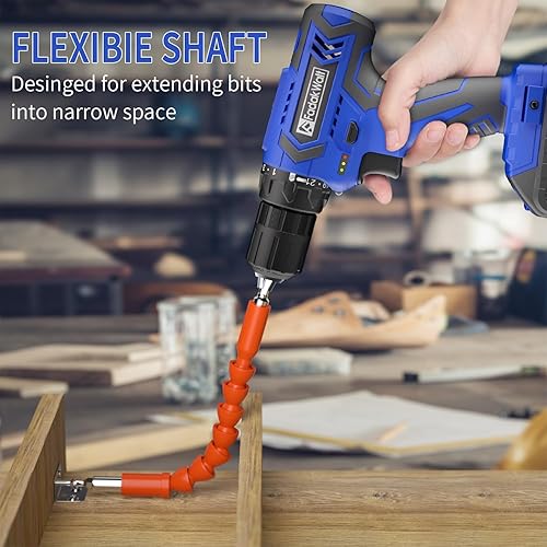 Miniatura 7 de FADAKWALT Juego de taladro inalámbrico de 20V MAX, kit de taladro eléctrico con batería de iones de litio y cargador, portabrocas sin llave de 38