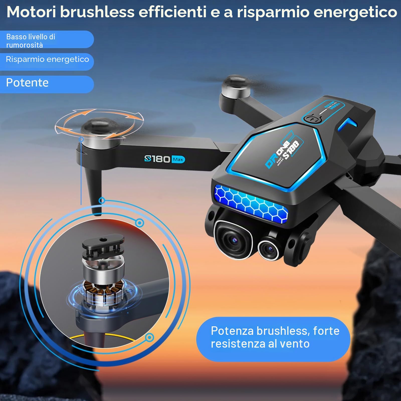 OBEST Drone con Telecamera 4K,Drone Professionale con Telecamera Elettrica Regolabile,Seguire In Modo Intelligente,Droni RC Wifi FPV Trasmissione Quadcopter per Principianti