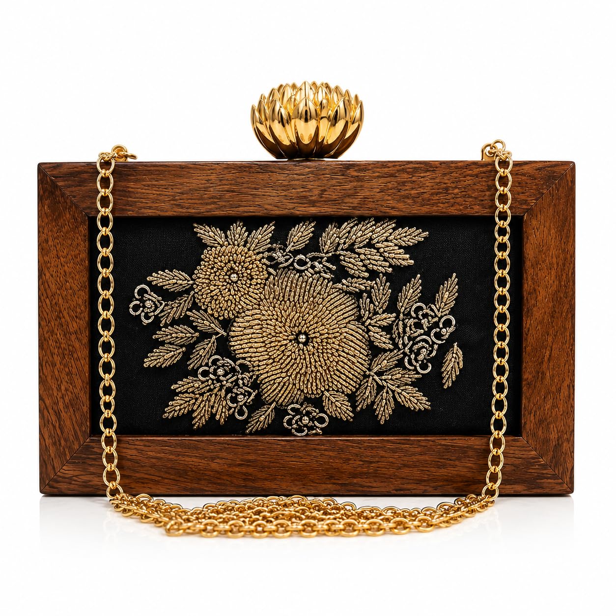 Handmade Crossbody Ethnic Wooden Clutch for Women – Unique Rose Embroidery, Latest Fashionable Purse for Any Outfit-picture-28