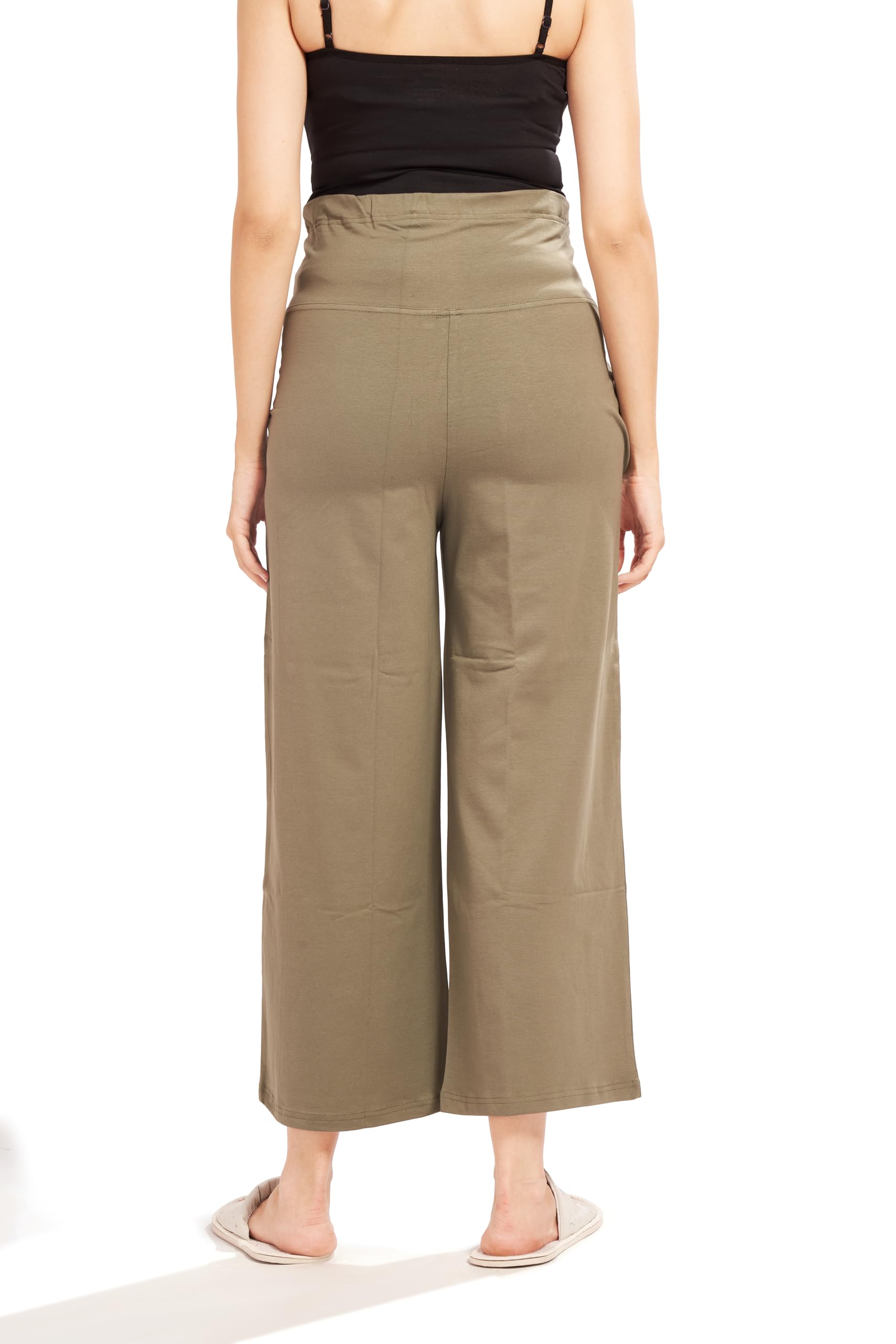AV2 Women's Cotton Lycra Stretchable Relaxed Fit Maternity Pants | Maternity Yoga Pants | Maternity Trousers Green X-Large 5556 - Image 2 thumbnail