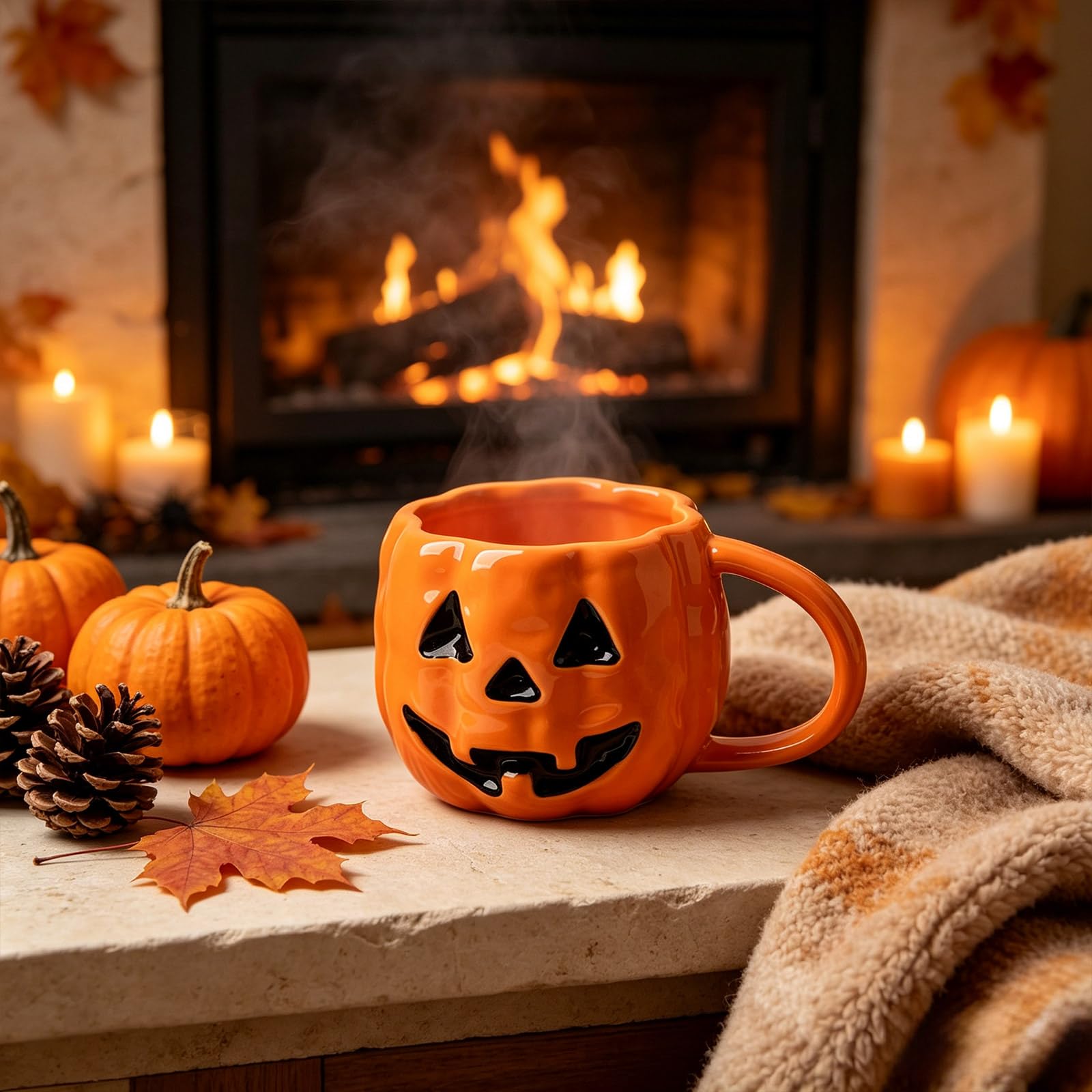 kubki z dyni na Halloween, uroczy kubek ceramiczny z motywem dyni