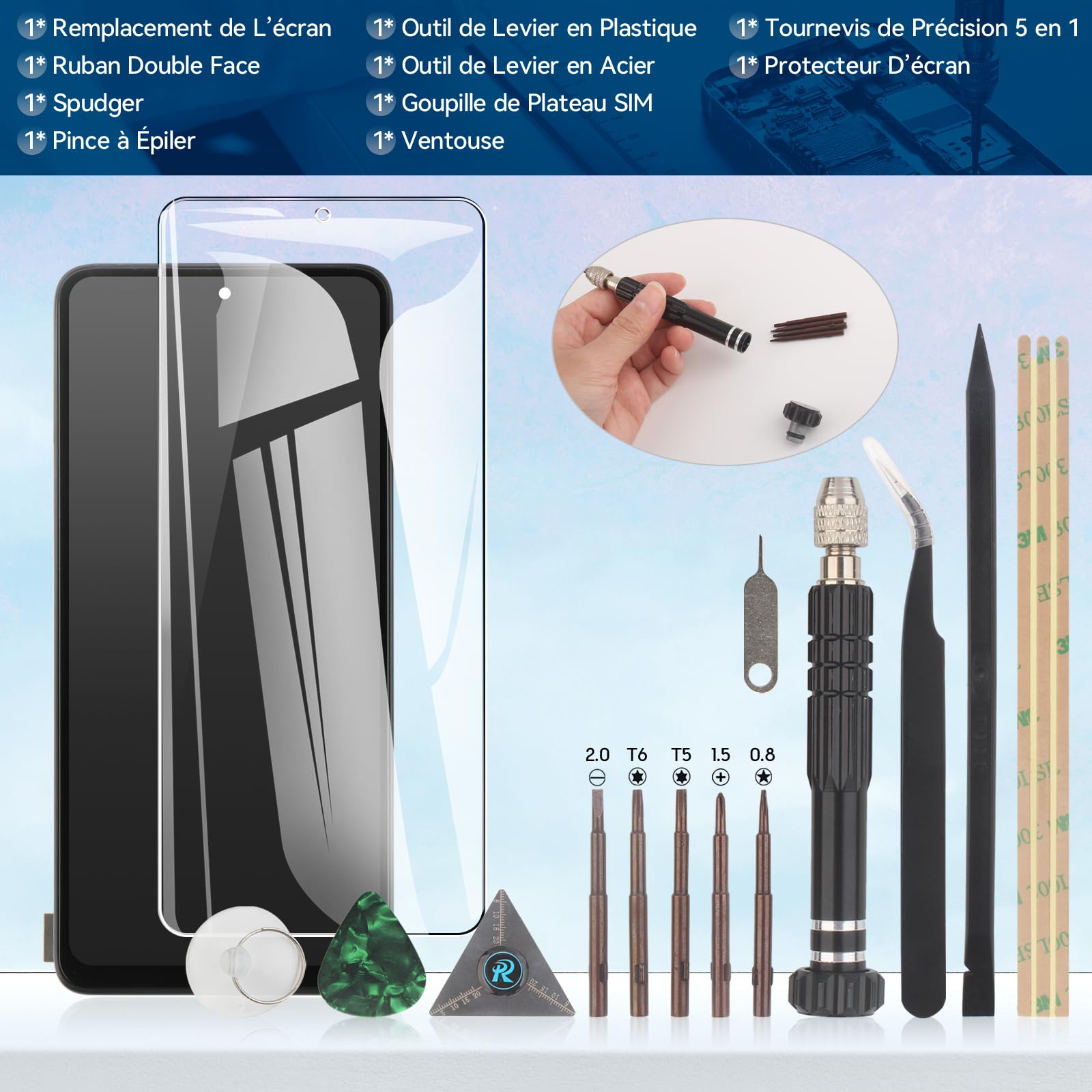 RongZy Écran LCD pour Xiaomi Redmi Note 14 4G 24117RN76E incell Écran De Remplacement pour Redmi Note 14 4G Écran LCD Numériseur Tactile Panneau Assemblé De Réparation avec Outils(Noir avec Cadre