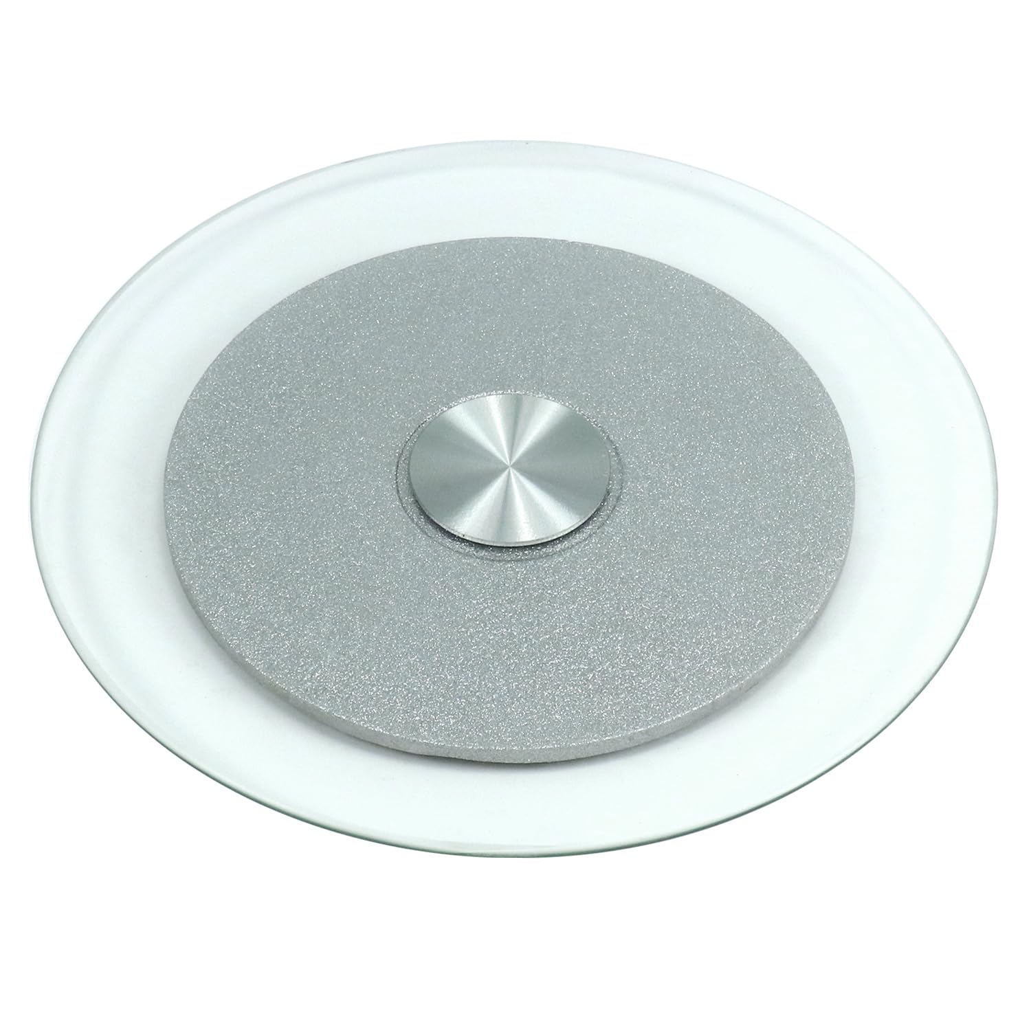 QWORK® Tempered Glass Lazy Susan Rotating Serving Plate, Swivel Turntable, 50 cm / 19.6"