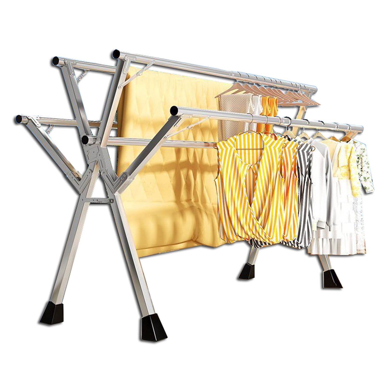 Séchoir à linge robuste en acier inoxydable pliable de 240 cm pour un gain de place optimal