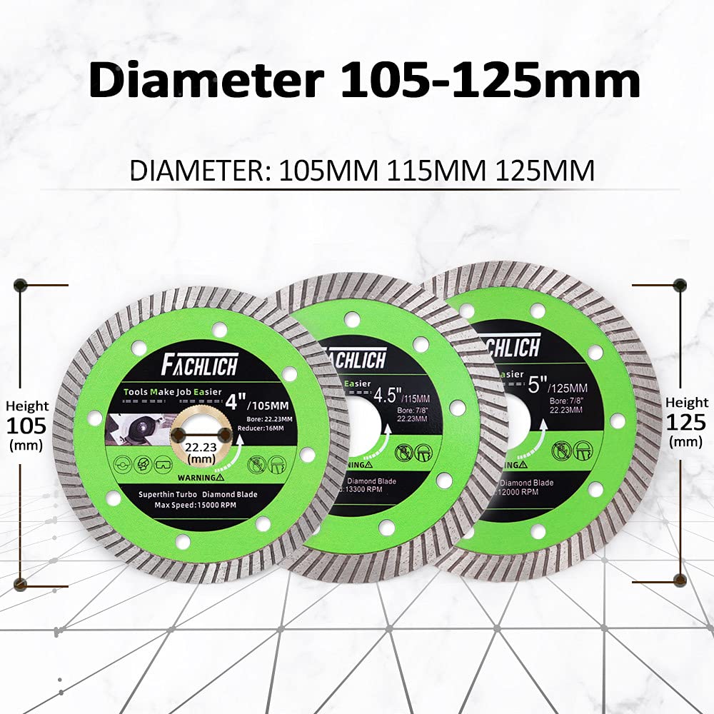 Disco Tronzador de Diamante,10 Piezas 105mm Hoja de Sierra para Porcelana Azulejos Cerámica Granito Mármol