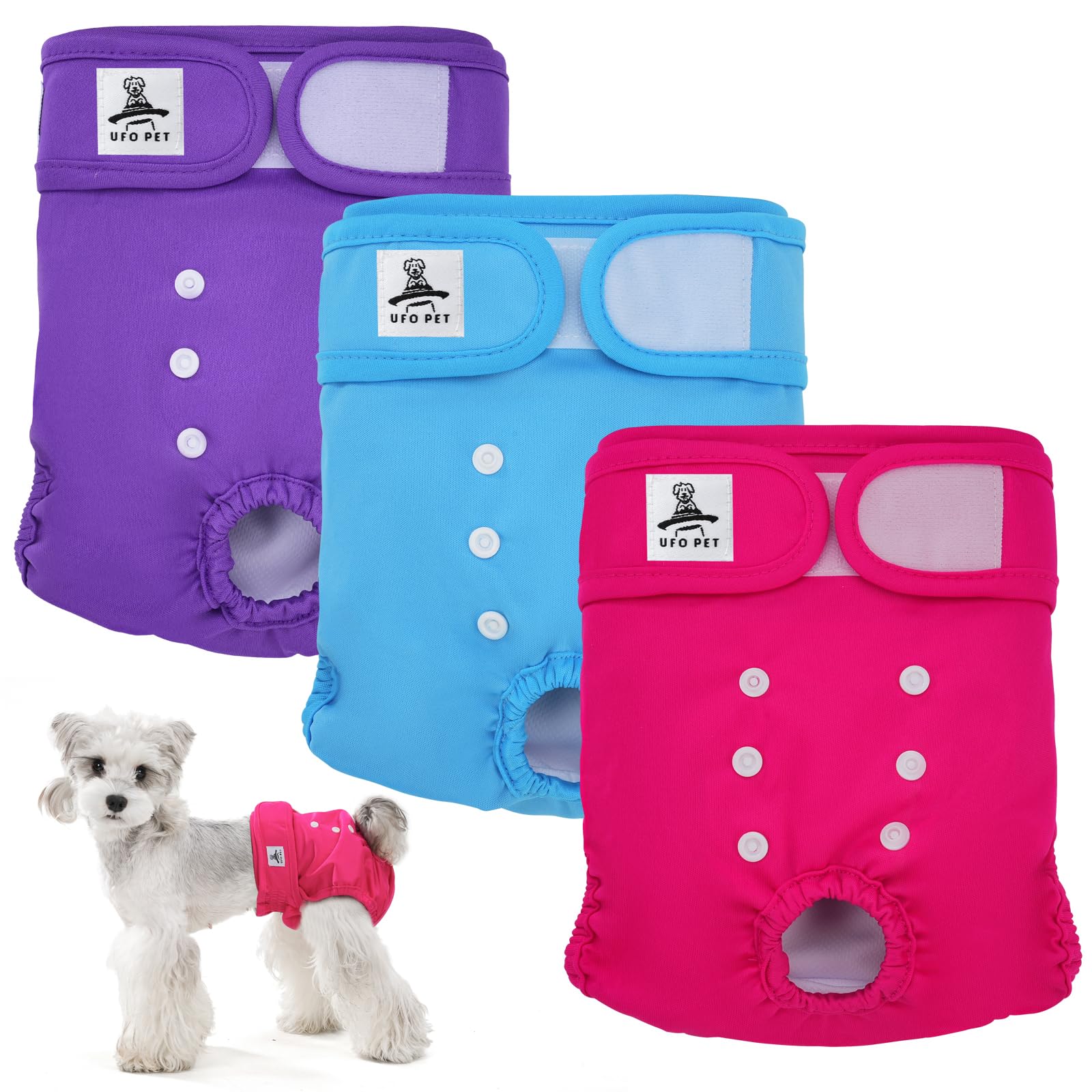 UFO PET Mutandine Cane Femmina Calore Lavabili XL (3 Pezzi), Assorbenti per Cani e Gatti, Pannolini da Ciclo per Femmine Cani