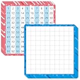 10 Pack Dry Erase Math Hundred Board Card Laminated Double Sided Number 1-100 Chart Easy to Write Consecutive Number Counting Chart for Students Math Manipulatives
