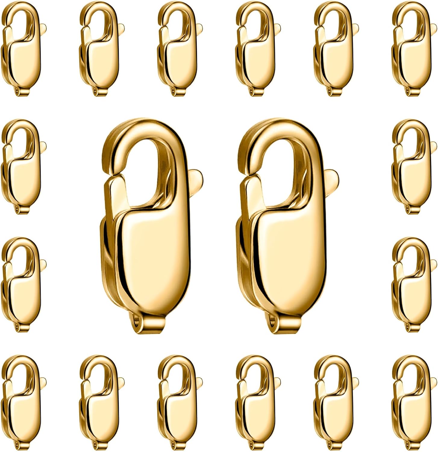 9MM 18K Gold PVD Plated Lobster Clasps Bulk for Jewelry Making, 20PCS 316 Stainless Steel Lobster Claw Clasps Bulk for DIY Craft Necklace Bracelet Jewelry Making - Image 5