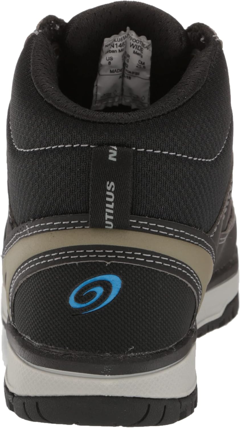 Nautilus Urban Work Boot by FSI: Oil and Slip Resistant, Aluminum Safety Toe, Ultra Lightweight, N1463-Black/Olive, Size 14 Wide - Image 3