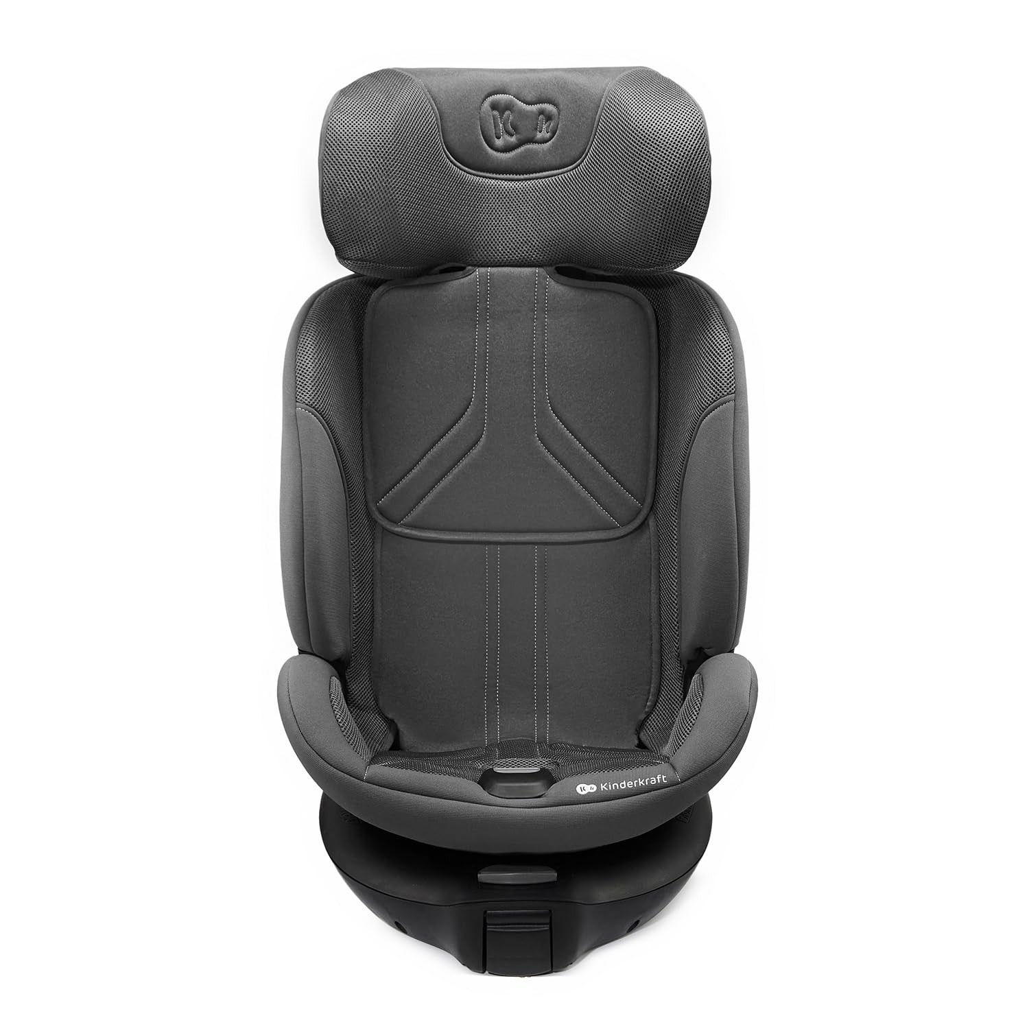 Kinderkraft XRIDER2 fotelik samochodowy 0-21 kg, rozmiar I-SIZE 40-150 cm, 360 cm, z podstawą ISOFIX, odchylany leżak, FWF, RWF, reclining, gris