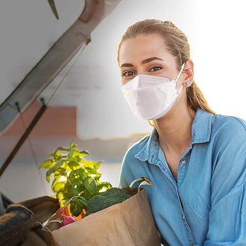 Miniatura 6 de Hincink - Mascarillas Kf94 coloridas empaquetadas individualmente, unisex, con protección de 4 capas, estilo de tripe pliegue, seguridad facial