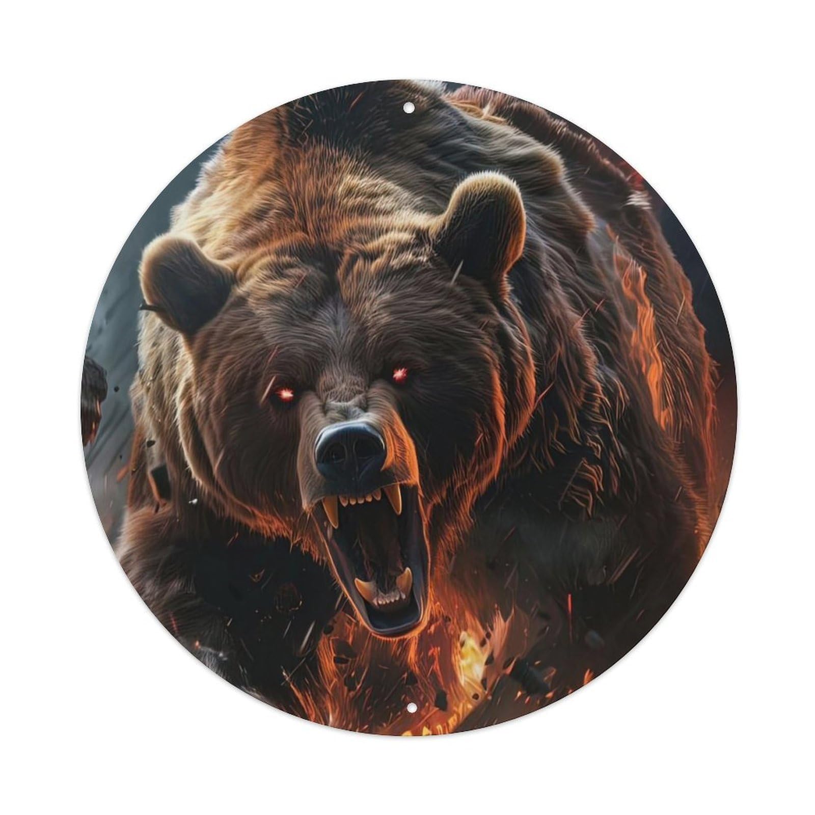 Animal Angry Bear Metal Tin Sign