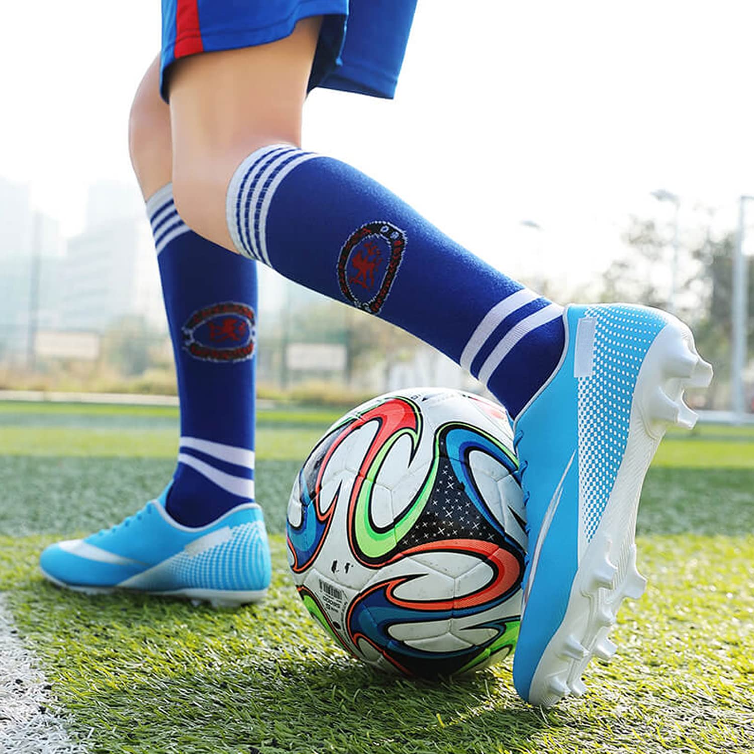 VTASQ Scarpe da Calcio Uomo Professionale Sportivo all'aperto Spike Tacchetti Training Scarpe da Calcetto