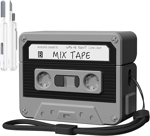 Estuche para AirPods Pro 2, KOREDA Divertido Diseño de Cinta de Casete para AirPods Pro 2ª Generación/1ª Generación (2023/2022/2019), Linda Funda de