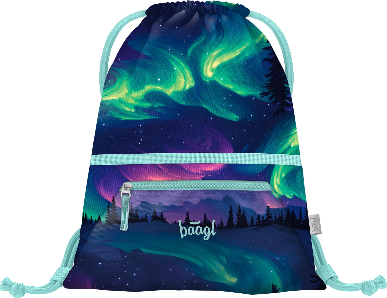 Baagl Gym Bag for Girls - Waterproof Shoe Bag for Children - School and Nursery Sports Bag, Sports Bag, Polar light, L, Designer — image 1