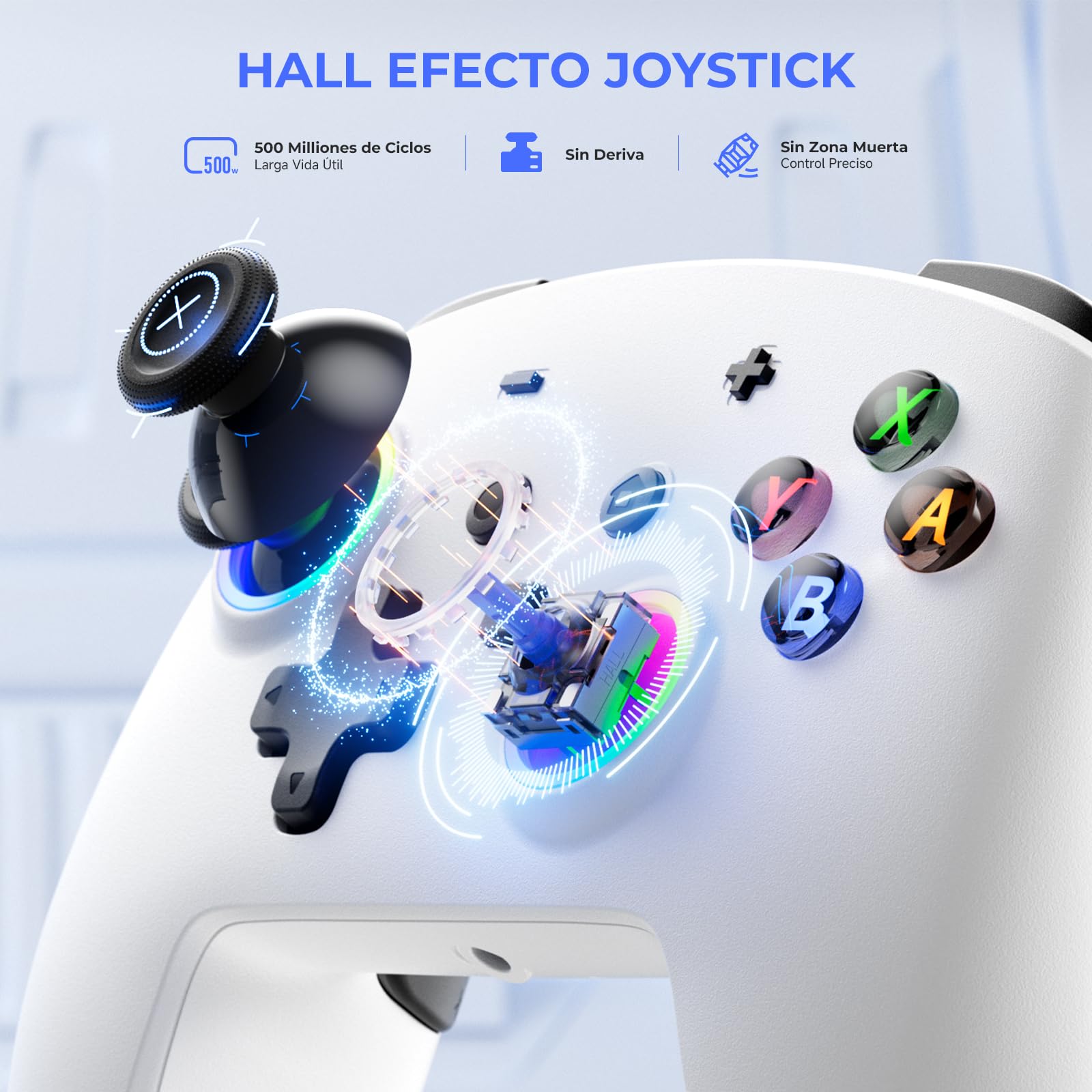 ECHTPower 2026 Controller per Switch 2, Hall Joysticks, Risveglio della NS2 / NS1, Funzione Turbo, Pulsanti Posteriori, Luce RGB, Vibrazione e Giroscopio, Pro Controller per Switch 2/1/PC/iOS/Android