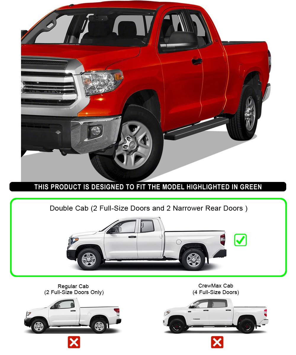 APS (Black 5 inches 304 Stainless Steel Running Boards Nerf Bars Side Steps Compatible with Toyota Tundra 2007-2021 Double Cab