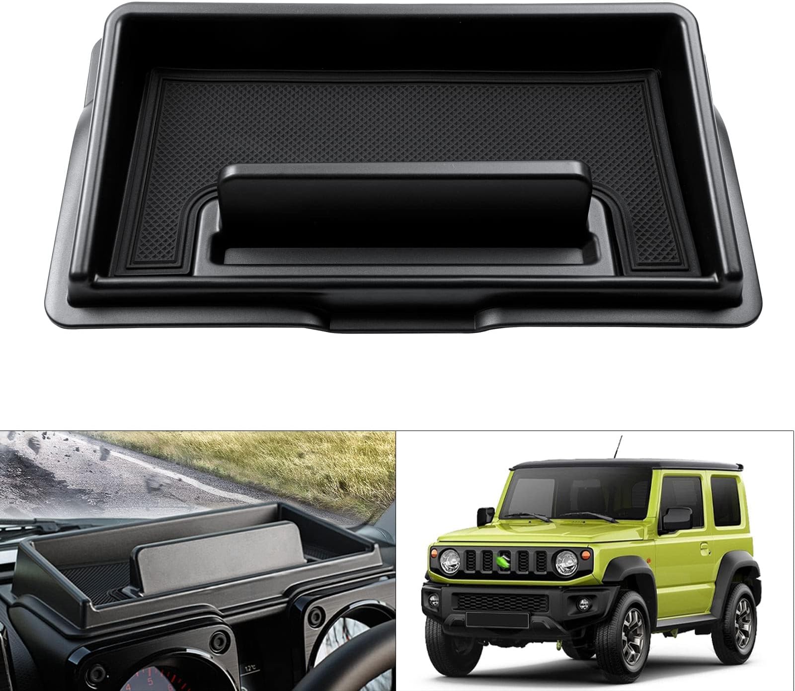Autorder Custom Fit for Center Console Dash Organizer Suzuki Jimny 2019-2022 JB64/JB74 Accessories Dashboard Insert Tray with Cellphone Holder Storage Box