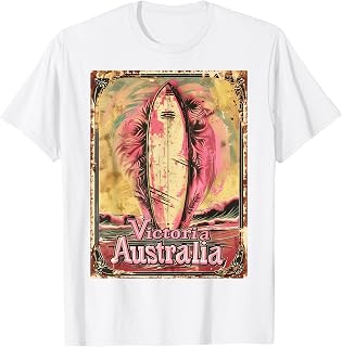 Victoria Australia Surfer Surfboard Beach Surfing Retro T-Shirt