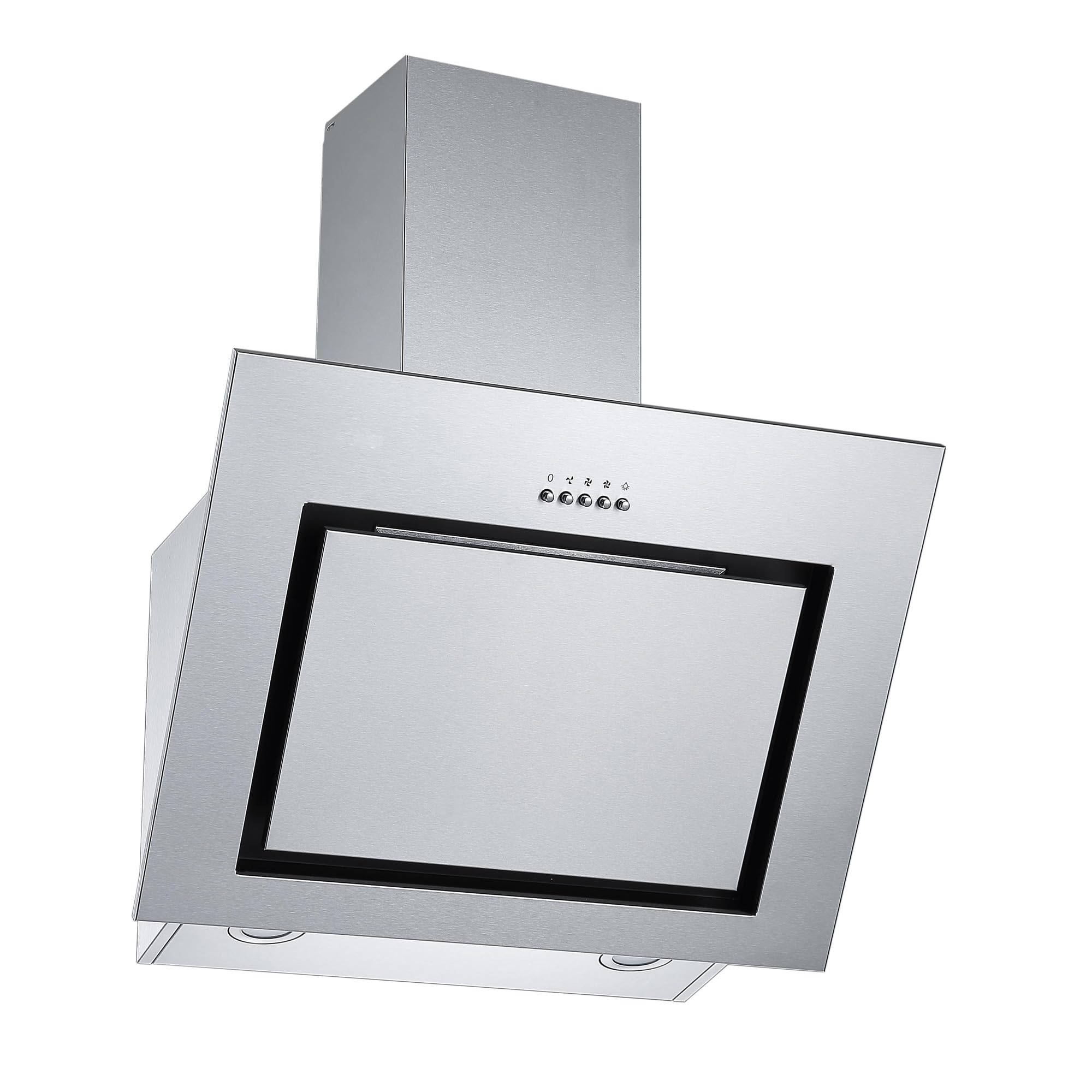 Respekta Cappa aspirante senza ingombro/cappa inclinata 60 cm/struttura in acciaio inox/funzione di espulsione e ricircolo dell'aria / CH22020IXB / B / 58 – 63 dB