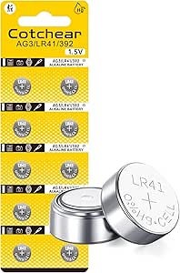 Cotchear 10pcs AG3 LR41 Battery 392 384 192 SR41SW CX41 L736 Batteries L736f Battry 1.5V LR41 Button Batteries