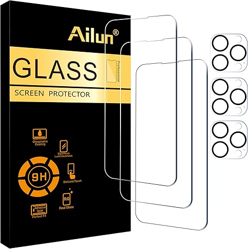 Miniatura 41 de Ailun Paquete de 2 protectores de pantalla para iPhone 12 Pro Max [6.7 pulgadas] + 2 protectores de lente de cámara, película de vidrio templado