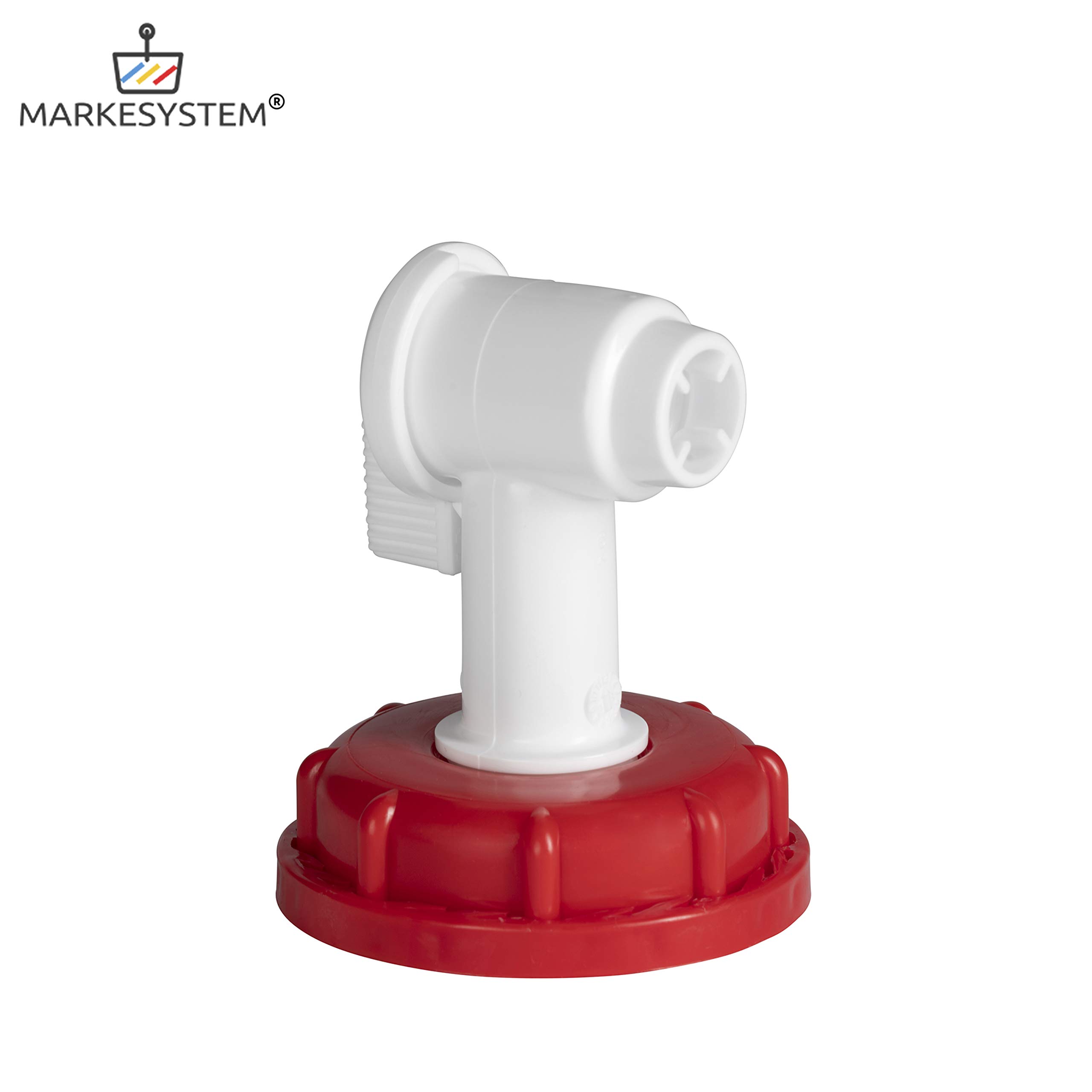 Kanister aus HDPE-Kunststoff, Hahn, Kennzeichnungs-Set, breite Öffnung, ADR-Zulassung, stapelbar, lebensmittelecht, ideal als Flüssigkeits- und Chemikalienbehälter, 25 L