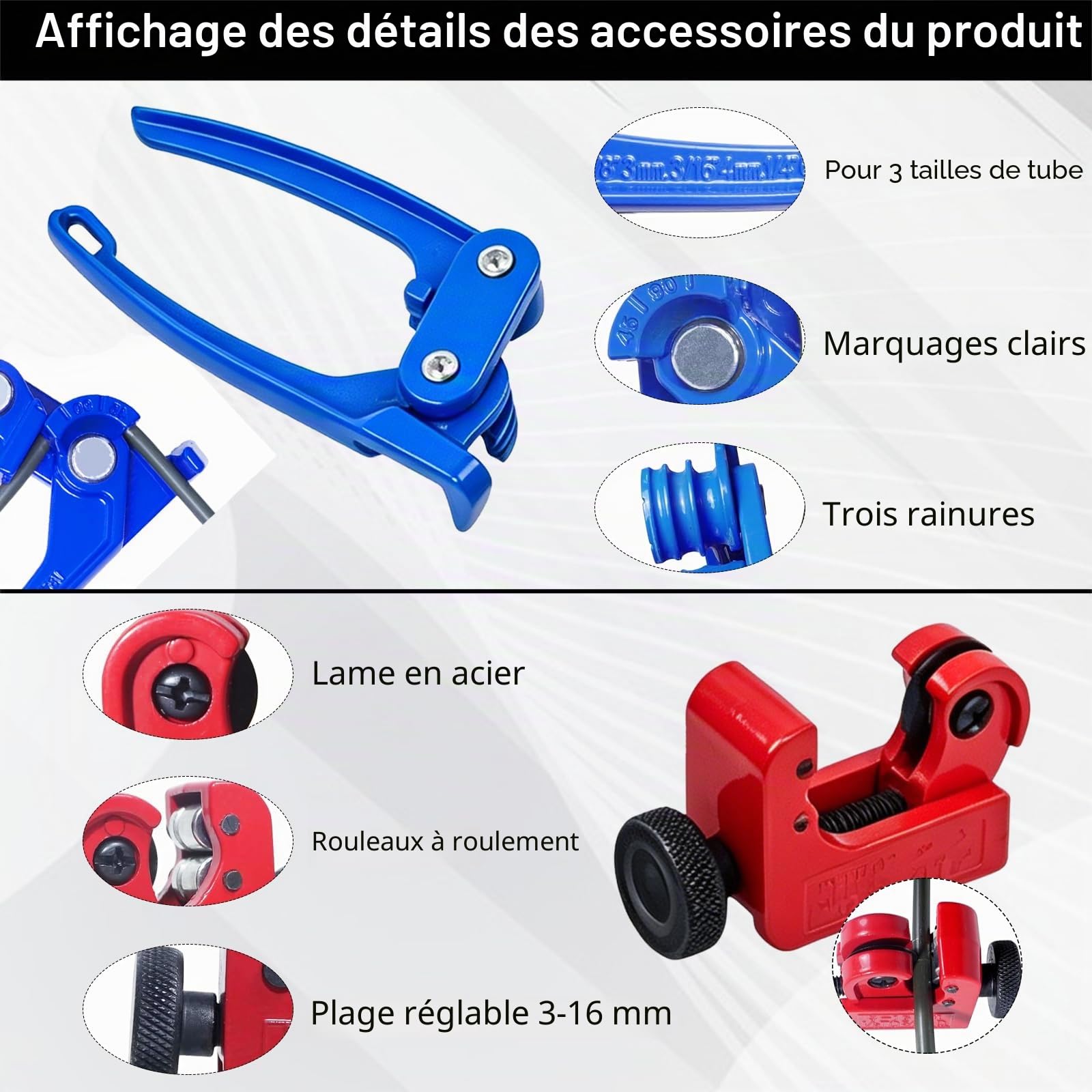 Kit de sertissage de tuyaux de Frein TECKZOON 12 pièces, Tuyau 5m 4,75mm, 10 raccords à boulons +5 raccords, Coupe-tuyaux, Pince à Plier/sertir pour Remplacement de tuyaux de Frein et hydrauliques