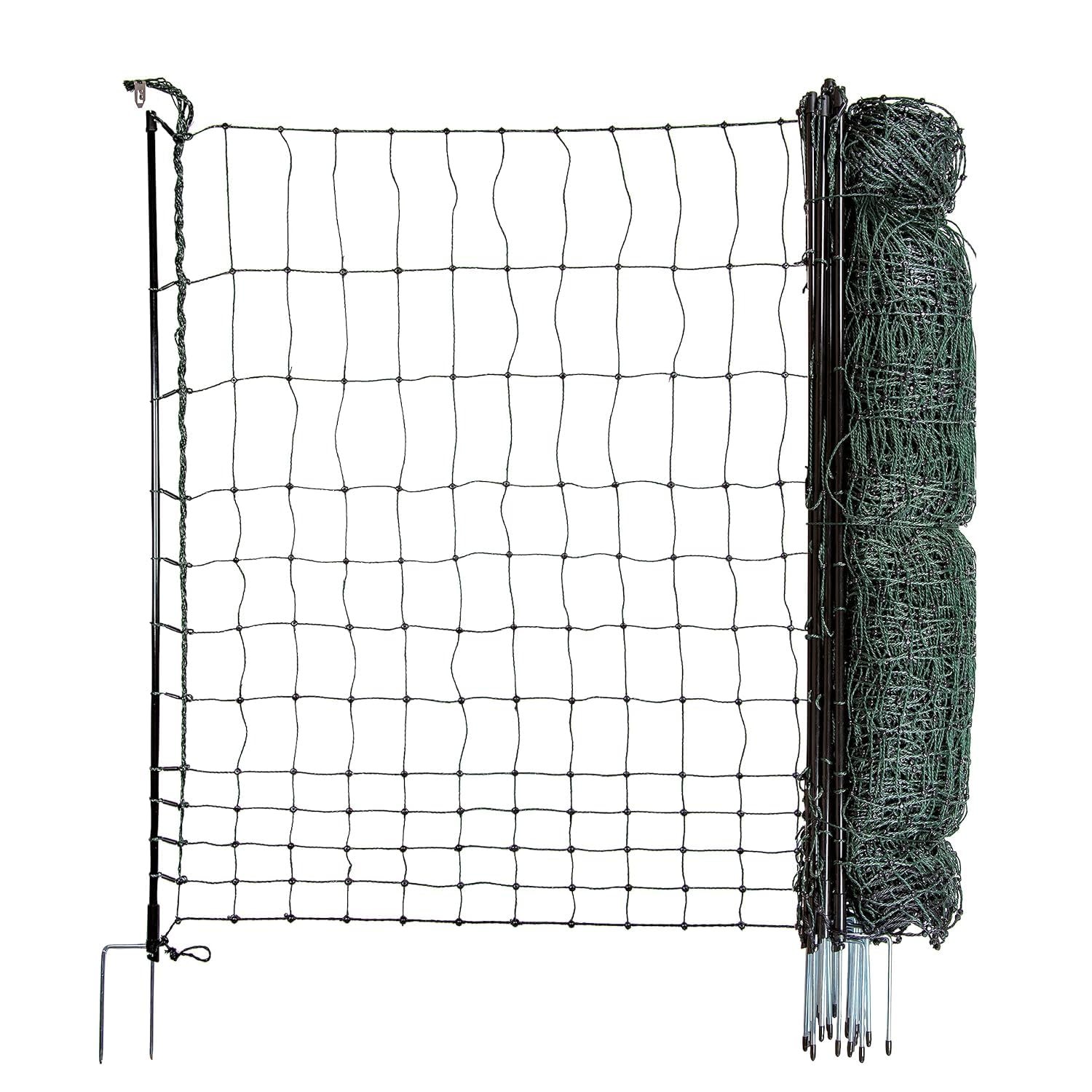 horizont eecinto per pollame strongLine 110, 9 pali in vetroresina a doppia punta lunghi 25 m, alti 110 cm, tutti senza elettricità, recinto mobile per polli
