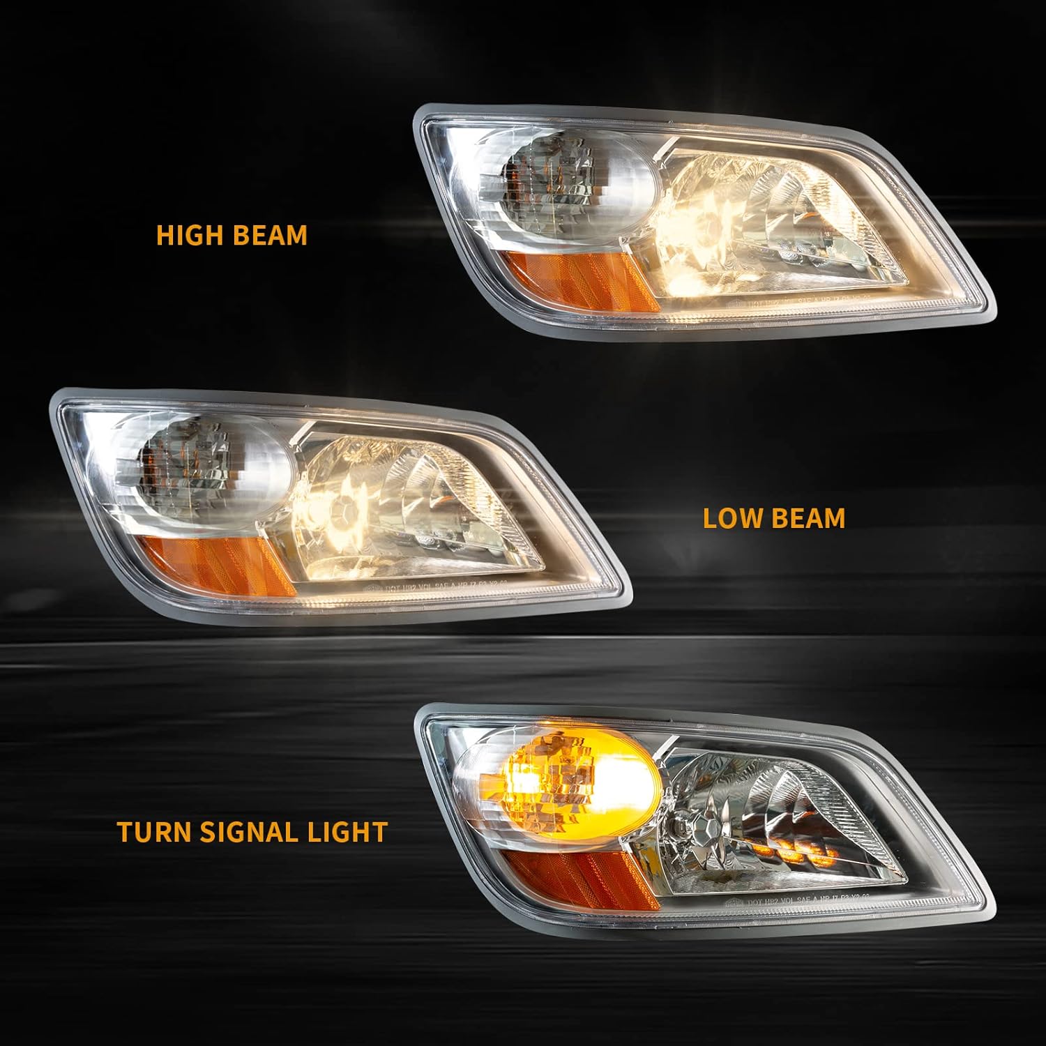 Pair Headlight Assembly Fits for Hino 238 258 268 338 165 185 2006-2019 Heavy Duty Truck Headlamp Included All Bulbs 81150E0530 81110E0530