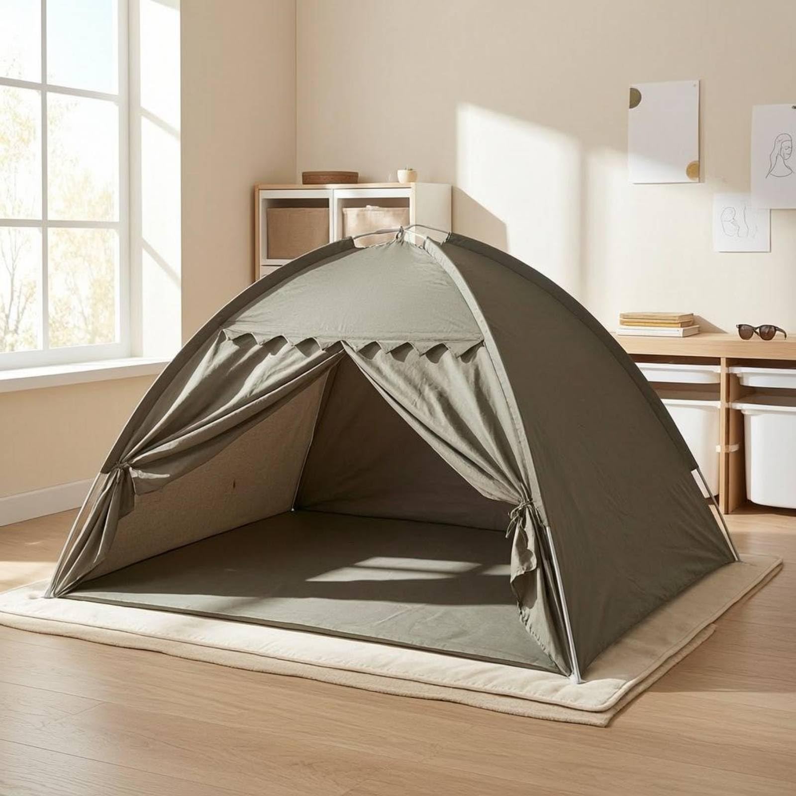 Tenda Gioco Bambini Tenda Giochi Bambini Capanna Bambini Ampia E Accogliente per Area Gioco E Lettura Materiale Vellutato Pesca Adatta per Lettura, Nero