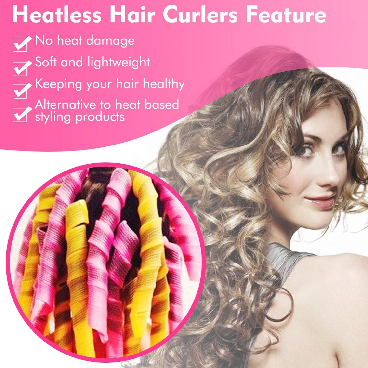 36 Pieces Spiral Curls Hair Curlers No Heat Hair Curls Styling Kit Magic Hair Roller with 2 Pieces Styling Hooks for Extra Long Hair Most Kinds of Hairstyles (17.7"/45cm) : Beauty & Personal Care