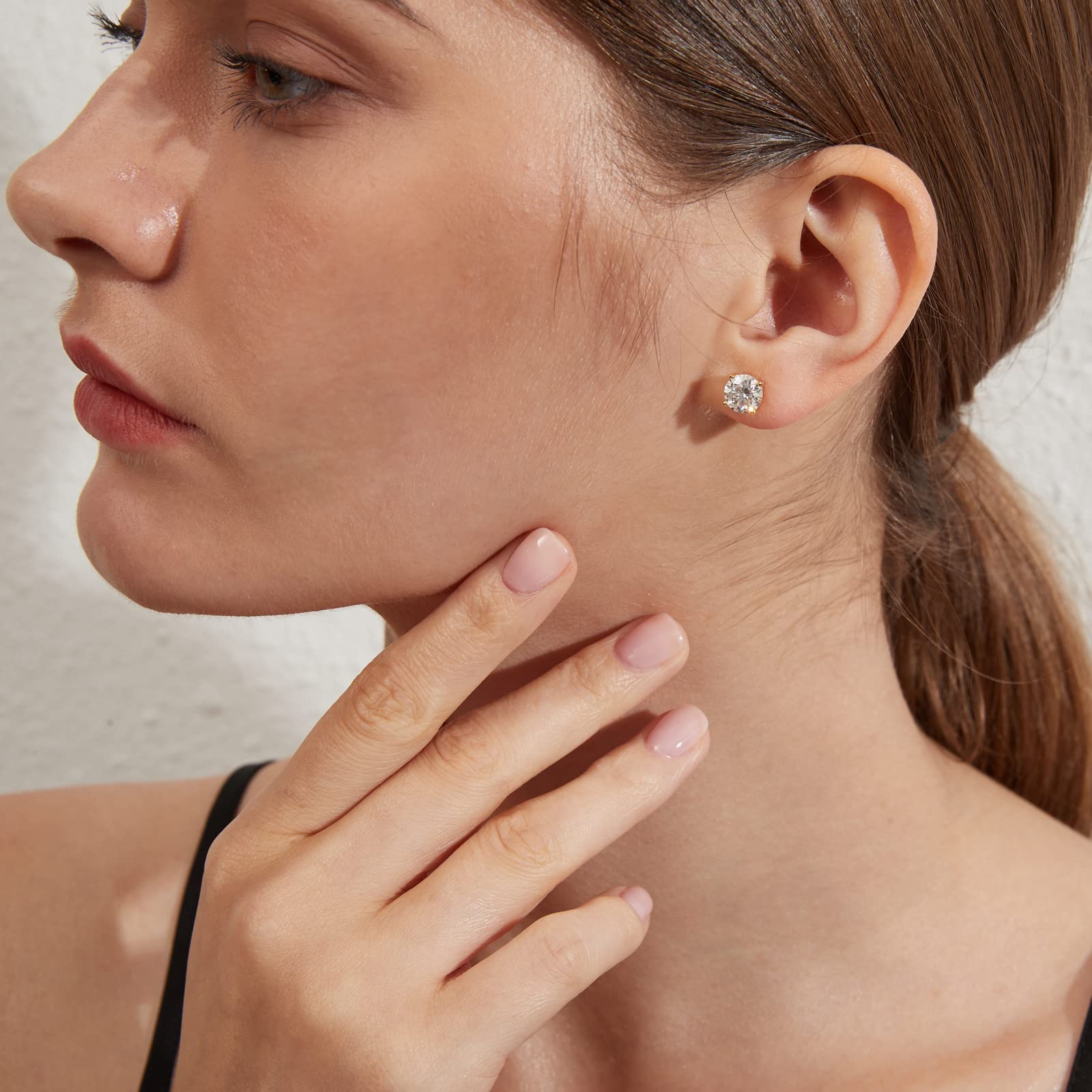 Orecchini Moissanite Donna Uomo Diamante creato dal laboratorio Placcato oro bianco 18K Argento 925 Orecchino Gioielli Regali