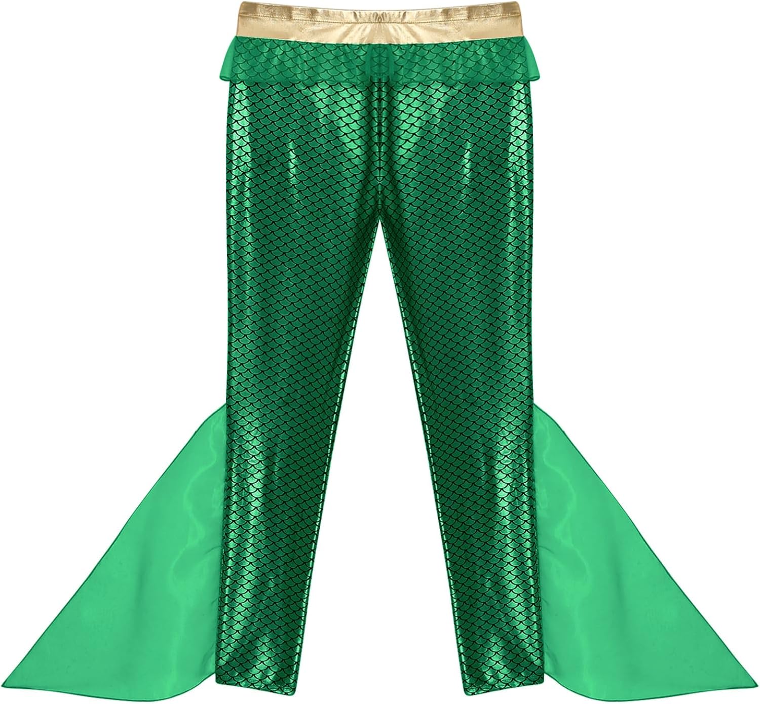Vxuxlje Men's King of The Sea Costume Fish Scale Print Mermaid Skinny Pants Cosplay Leggings
