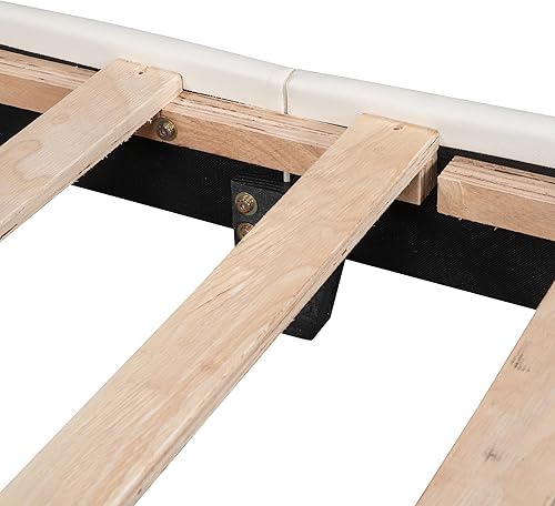 Miniatura 49 de Cama de plataforma tapizada rosa, cama divertida con elementos de dibujos animados, cama de princesa con cabecera en forma de corona, marco de cama