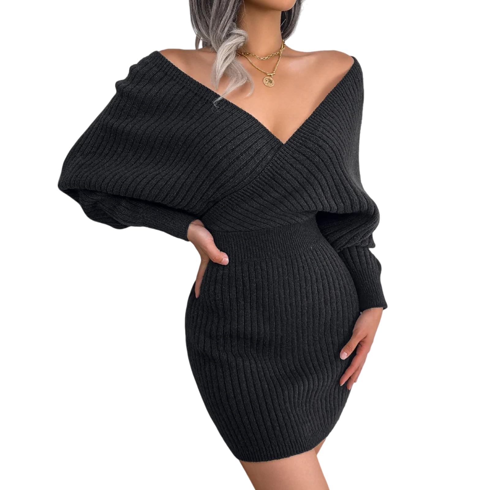 Vestidos De JerséIs De Mujer: OtoñO, Invierno, Informales, Vestidos De Punto De Manga Larga, Blancos, Verdes, Azules, Negros, Morados