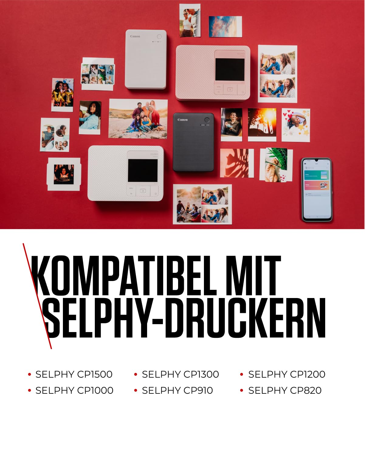 Canon SELPHY RP-108 Tinten- und Papier-Multipack – Original Canon Fotodrucker Tintenpatronen 2er-Pack & 108 Blatt Fotopapier (100 x 148mm)