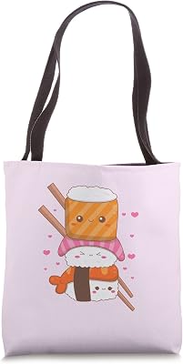 Funny Kawaii Sushi. I Love Japanese Food Tote Bag
