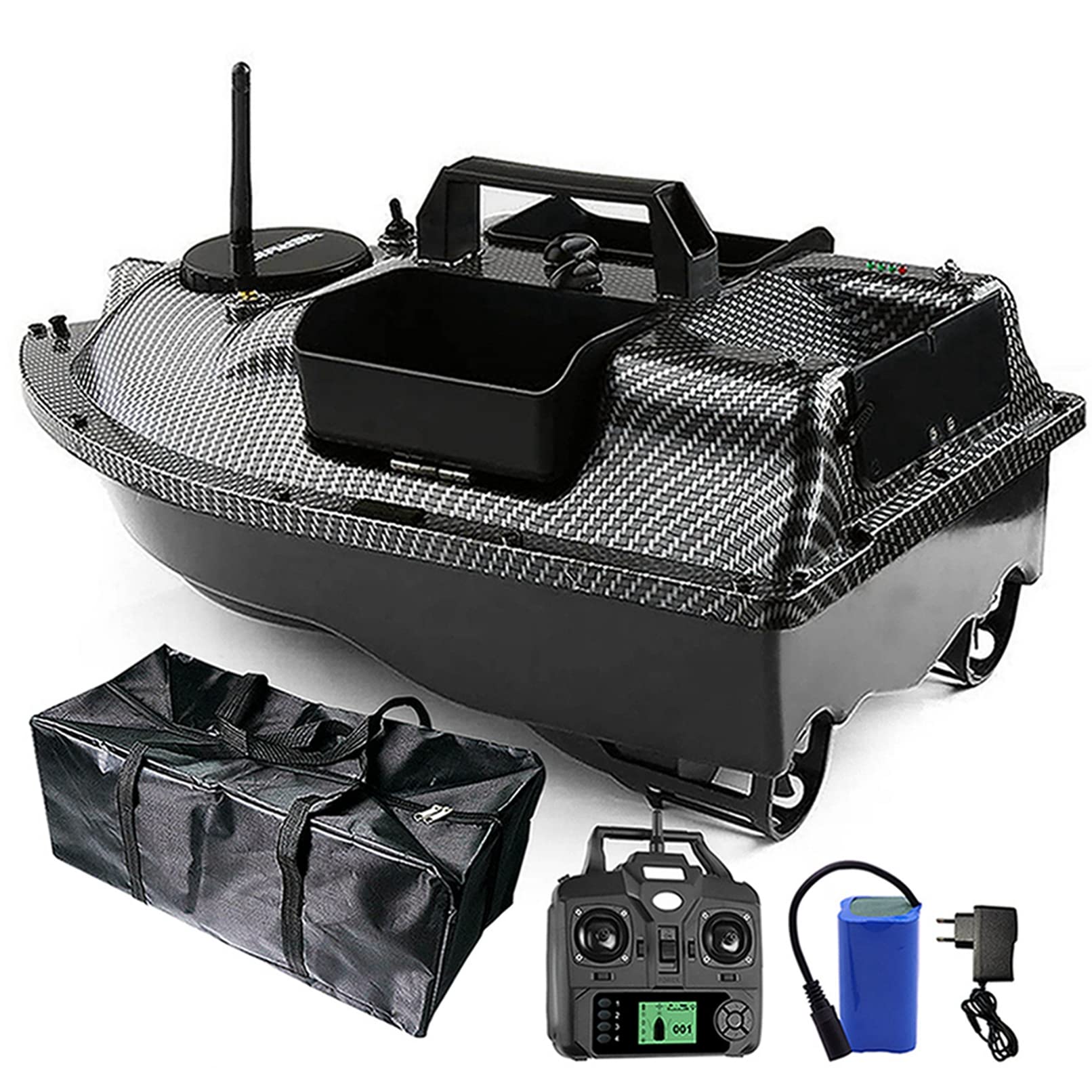 Señuelo de pesca RC barco, barco de pesca, barco de pesca, barco de crucero GPS con batería de 12000 mAh (fibra de carbono, GPS 12000 mAh)