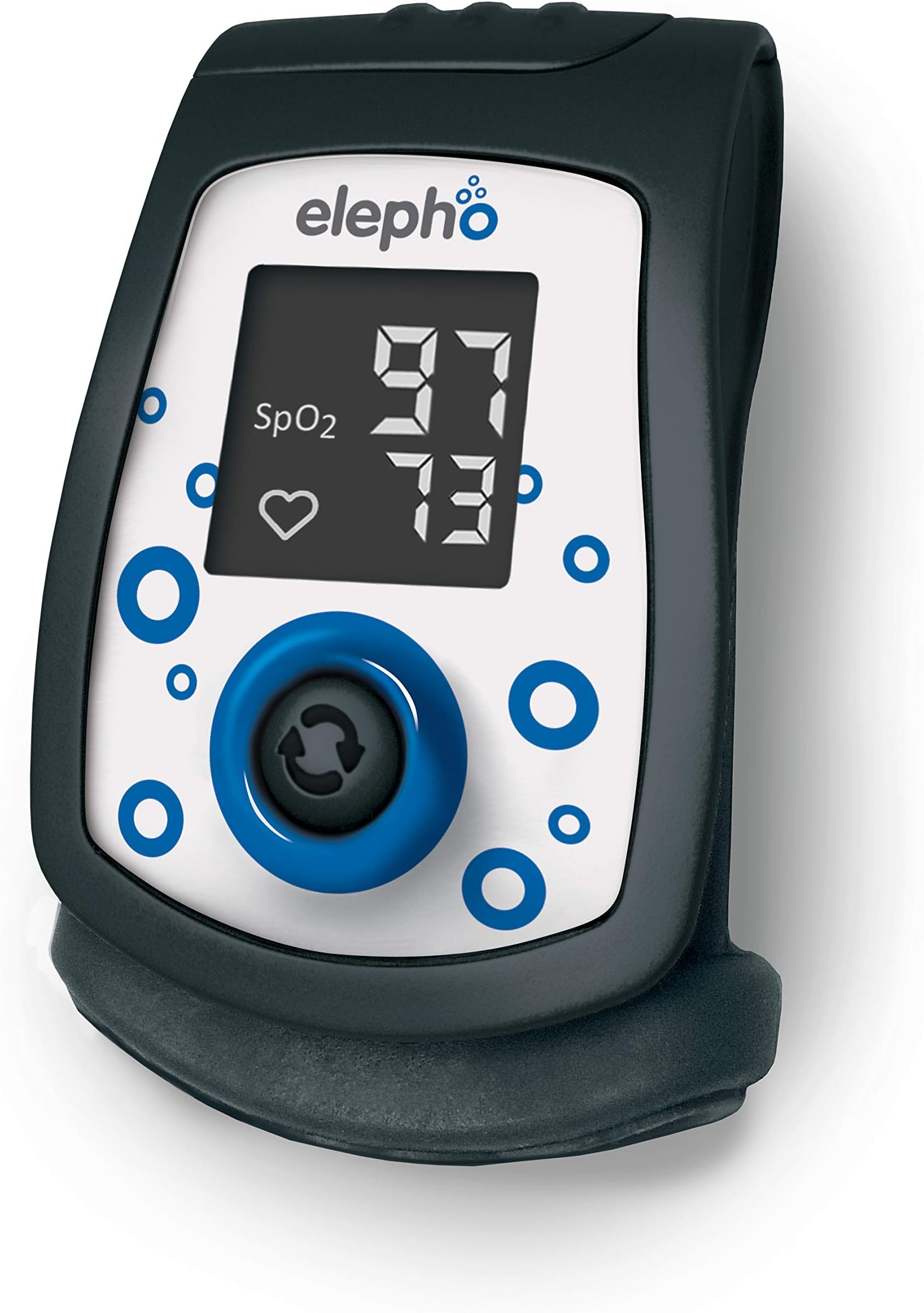 ElephoeCheck Fingertip Pulse Oximeter; Electronic Monitoring Device for Quick and Accurate Pulse Measurements and Oxygen Saturation Readings - Large LCD Display (Battery and Lanyard Included)