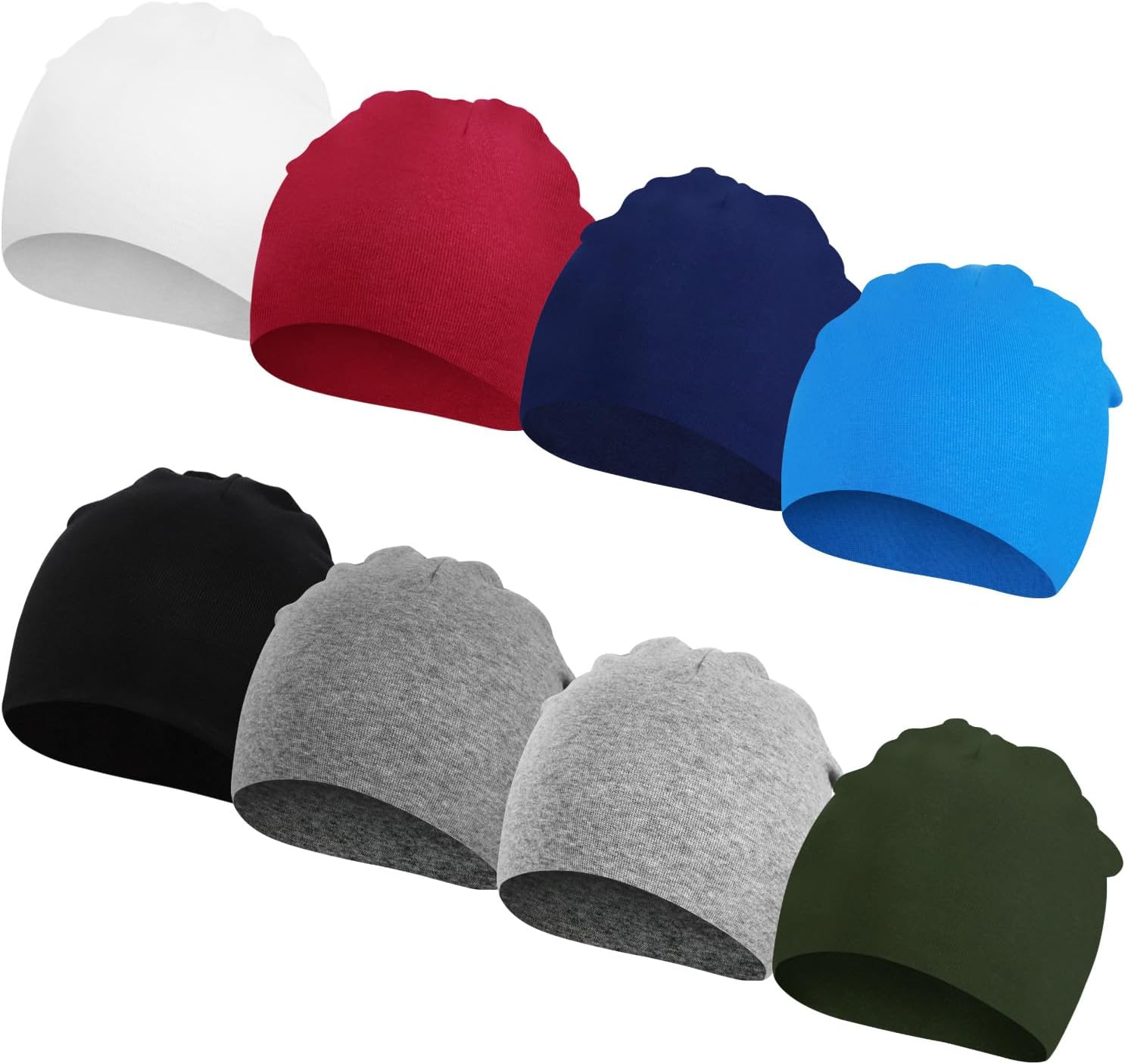 DRESHOW BQUBO 8 Pack Unisex Baby Beanie Hat Infant Toddler Kid Hats Baby Soft Cute Knit Cap Nursery Beanie