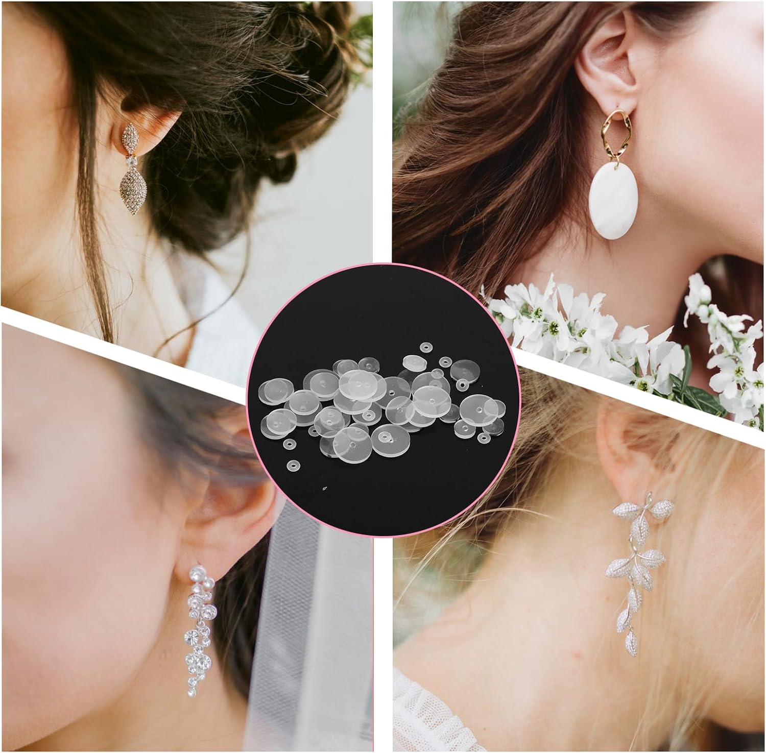 120pcs Silicone Earring Backs Stopper for Piercings Clear Piercing Disc 3/5/7/9 mm Plastic Soft Disc Pads for Earrings - Image 5