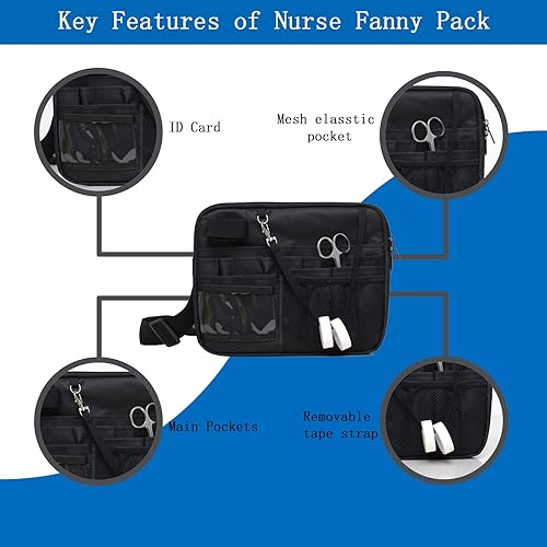 Miniatura 2 de Riñonera para enfermera, cangurera de enfermería para enfermeras, cangurera médica, bolsa organizadora, para enfermera, RN, CNA, NP, PA, EMT,